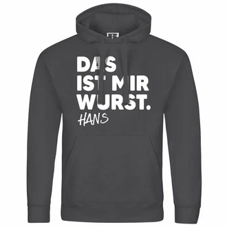 deinshirt Kapuzenpullover Das ist mir Wurst Mit Print Motiv Dunkelgrau
