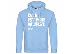 deinshirt Kapuzenpullover Das ist mir Wurst Mit Print Motiv Blau/Hellblau