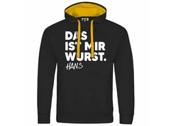 deinshirt Kapuzenpullover Das ist mir Wurst Mit Print Motiv Schwarz/Braun/Mintgrün/Gold