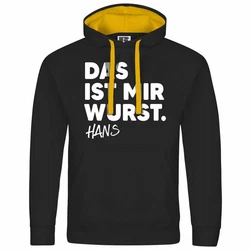 deinshirt Kapuzenpullover Das ist mir Wurst Mit Print Motiv Schwarz/Braun/Mintgrün/Gold