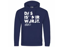 deinshirt Kapuzenpullover Das ist mir Wurst Mit Print Motiv Dunkelblau/Hellblau