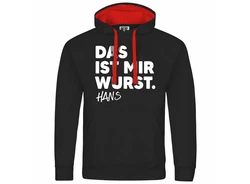 deinshirt Kapuzenpullover Das ist mir Wurst Mit Print Motiv Schwarz/Dunkelrot/Braun