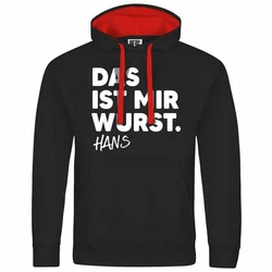 deinshirt Kapuzenpullover Das ist mir Wurst Mit Print Motiv Schwarz/Dunkelrot/Braun
