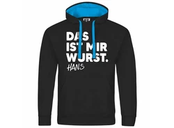 deinshirt Kapuzenpullover Das ist mir Wurst Mit Print Motiv Schwarz/Mintgrün/Dunkelblau/Hellblau/Braun/Blau