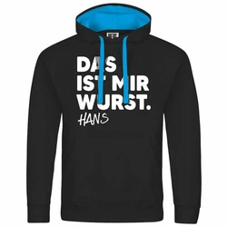 deinshirt Kapuzenpullover Das ist mir Wurst Mit Print Motiv Schwarz/Mintgrün/Dunkelblau/Hellblau/Braun/Blau