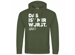 deinshirt Kapuzenpullover Das ist mir Wurst Mit Print Motiv Dunkelgrün/Grün