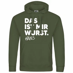 deinshirt Kapuzenpullover Das ist mir Wurst Mit Print Motiv Dunkelgrün/Grün
