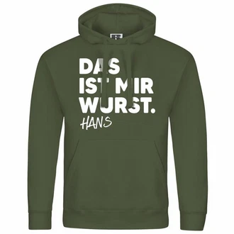 deinshirt Kapuzenpullover Das ist mir Wurst Mit Print Motiv Dunkelgrün/Grün