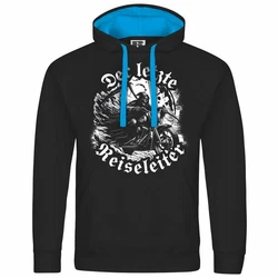 deinshirt Kapuzenpullover Der letzte Reiseleiter Mit Print Motiv Dunkelblau/Blau/Schwarz