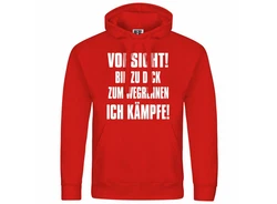 deinshirt Kapuzenpullover Herren Vorsicht bin zu dick zum wegrennen ich kmpfe 