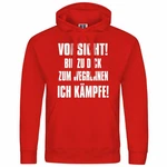 deinshirt Kapuzenpullover Herren Vorsicht bin zu dick zum wegrennen ich kmpfe 