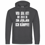 deinshirt Kapuzenpullover Herren Vorsicht bin zu dick zum wegrennen ich kmpfe Dunkelgrau/Schwarz/Grau/Rosa/Grün/Hellgrau/Rot