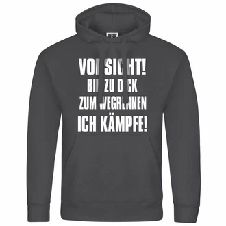 deinshirt Kapuzenpullover Herren Vorsicht bin zu dick zum wegrennen ich kmpfe Dunkelgrau/Schwarz/Grau/Rosa/Grün/Hellgrau/Rot