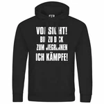 deinshirt Kapuzenpullover Herren Vorsicht bin zu dick zum wegrennen ich kmpfe Schwarz/Rosa/Grün