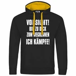 deinshirt Kapuzenpullover Herren Vorsicht bin zu dick zum wegrennen ich kmpfe Schwarz/Grün/Rosa