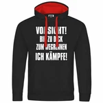 deinshirt Kapuzenpullover Herren Vorsicht bin zu dick zum wegrennen ich kmpfe Schwarz/Grün/Rosa