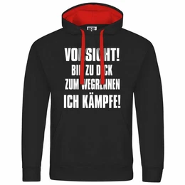 Kapuzenpullover Herren Kapuzenpullover Vorsicht bin zu dick zum wegrennen ich kmpfe Mit Print Motiv, Grafik