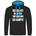 deinshirt Kapuzenpullover Herren Vorsicht bin zu dick zum wegrennen ich kmpfe Schwarz/Grün/Blau