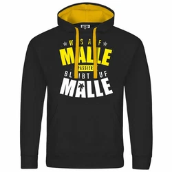 deinshirt Kapuzenpullover Was auf Malle passiert Gelb/Braun