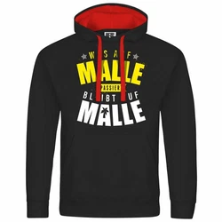 deinshirt Kapuzenpullover Was auf Malle passiert Gelb/Braun/Mintgrün/Grau