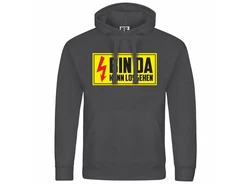 deinshirt Kapuzenpullover Bin da kann losgehen Dunkelgrau/Schwarz/Rot/Hellgrau/Braun/Grün