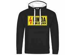 deinshirt Kapuzenpullover Bin da kann losgehen Schwarz/Weiß
