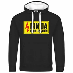 deinshirt Kapuzenpullover Bin da kann losgehen Schwarz/Weiß