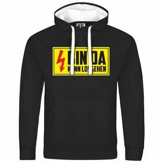 deinshirt Kapuzenpullover Bin da kann losgehen Schwarz/Weiß