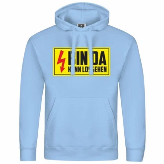 deinshirt Kapuzenpullover Bin da kann losgehen Hellblau/Türkis/Blau