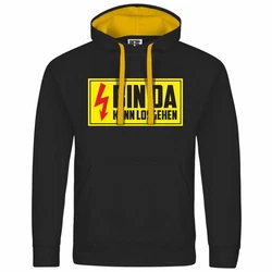 deinshirt Kapuzenpullover Bin da kann losgehen Schwarz/Gelb/Rot