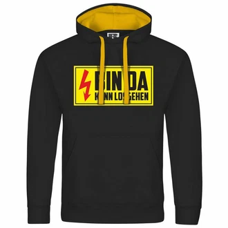 deinshirt Kapuzenpullover Bin da kann losgehen Schwarz/Gelb/Rot