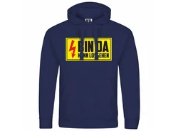 deinshirt Kapuzenpullover Bin da kann losgehen Blau/Dunkelblau/Lila/Hellblau