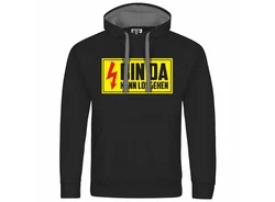 deinshirt Kapuzenpullover Bin da kann losgehen Schwarz/Gelb/Weiß/Rot