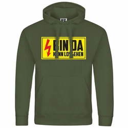 deinshirt Kapuzenpullover Bin da kann losgehen Grün/Dunkelgrün/Neonfarben