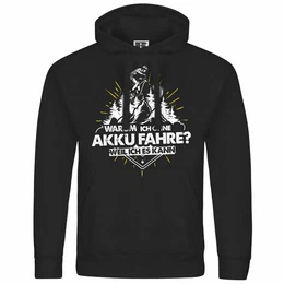 Kapuzenpullover Herren Kapuzenpullover Warum ich ohne Akku fahre - weil ich es kann Mit Print Motiv, Grafik