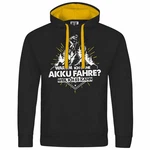deinshirt Kapuzenpullover Warum ich ohne Akku fahre - weil ich es kann Gold/Gelb/Blau