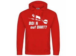 deinshirt Kapuzenpullover Bock auf Dart Dunkelrot/Rot
