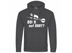 deinshirt Kapuzenpullover Bock auf Dart Dunkelgrau