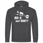 deinshirt Kapuzenpullover Bock auf Dart Dunkelgrau