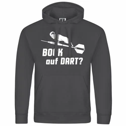 deinshirt Kapuzenpullover Bock auf Dart Dunkelgrau