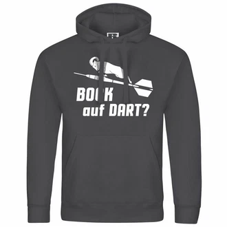 deinshirt Kapuzenpullover Bock auf Dart Dunkelgrau