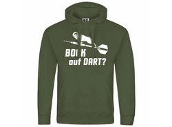 deinshirt Kapuzenpullover Bock auf Dart Dunkelgrün