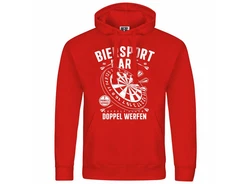 deinshirt Kapuzenpullover Herren Biersport Dart Rot/Dunkelrot