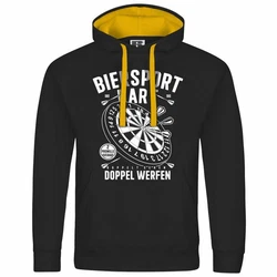 deinshirt Kapuzenpullover Herren Biersport Dart Dunkelgrau/Braun/Beige/Gelb/Schwarz