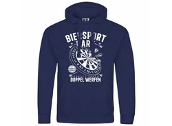 deinshirt Kapuzenpullover Herren Biersport Dart Hellblau/Dunkelblau/Blau