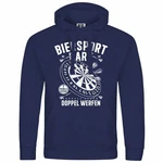 deinshirt Kapuzenpullover Herren Biersport Dart Hellblau/Dunkelblau/Blau
