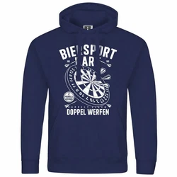 deinshirt Kapuzenpullover Herren Biersport Dart Hellblau/Dunkelblau/Blau