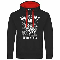 deinshirt Kapuzenpullover Herren Biersport Dart Schwarz/Dunkelgrau/Rot/Orange/Beige