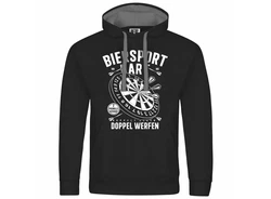 deinshirt Kapuzenpullover Herren Biersport Dart Dunkelgrau/Schwarz/Braun/Beige