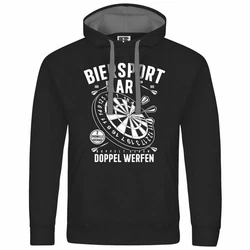 deinshirt Kapuzenpullover Herren Biersport Dart Dunkelgrau/Schwarz/Braun/Beige